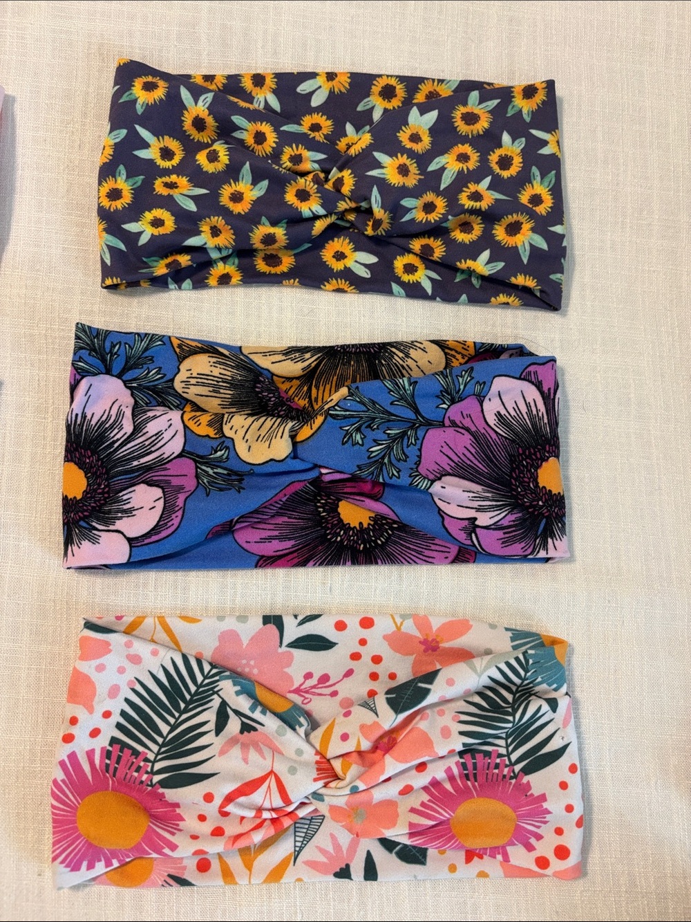 Floral knotted headbands